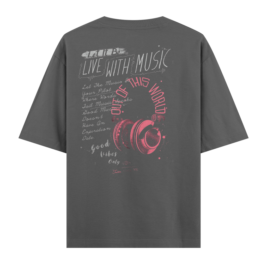 Live with Music Oversize Tişört