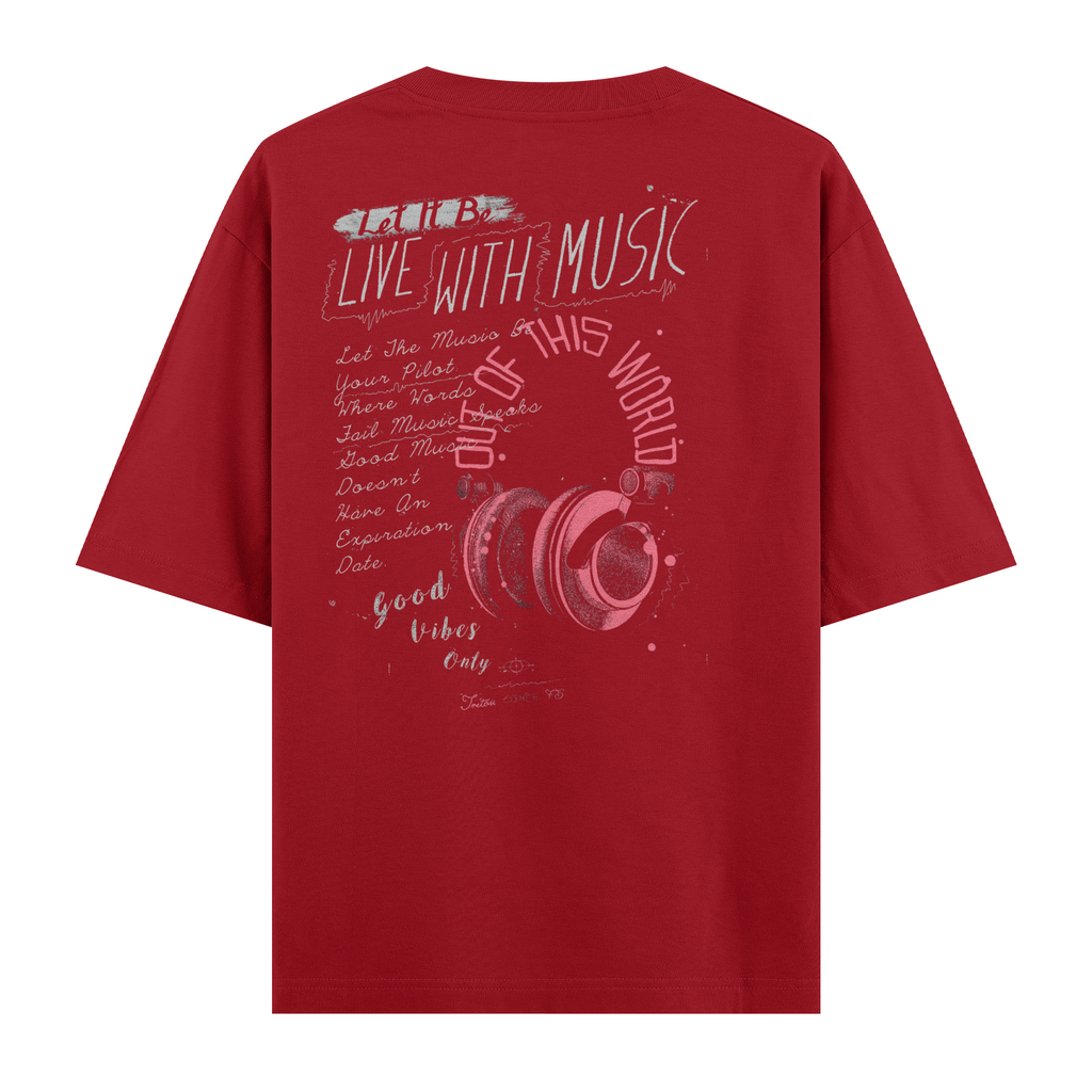 Live with Music Oversize Tişört