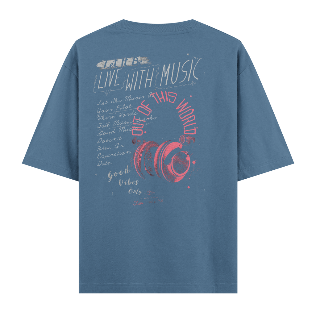 Live with Music Oversize Tişört