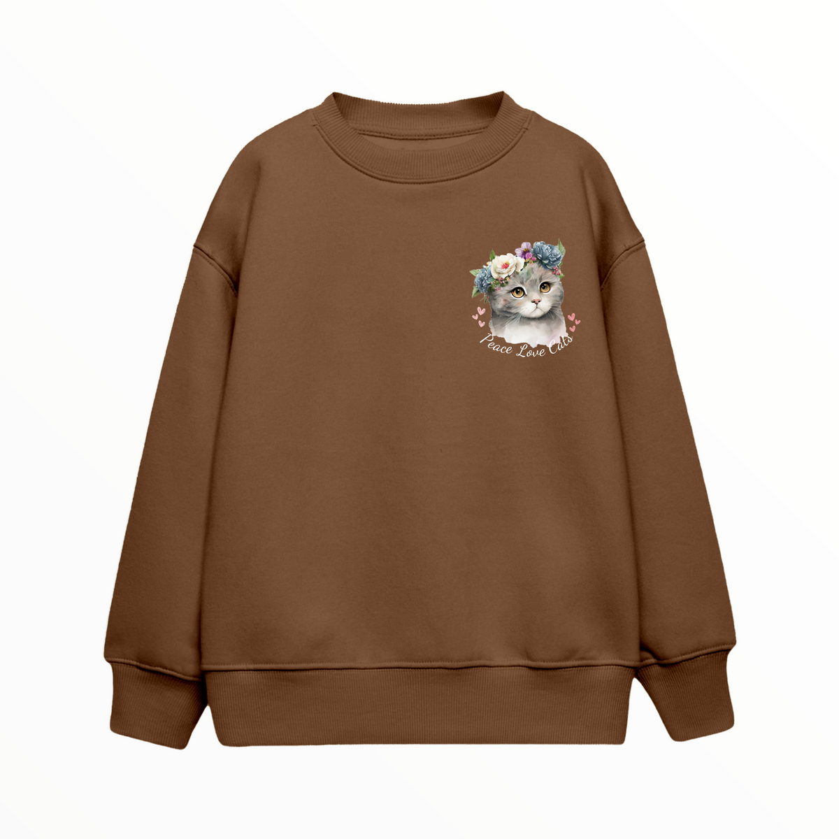Peace Love Cats Kahverengi