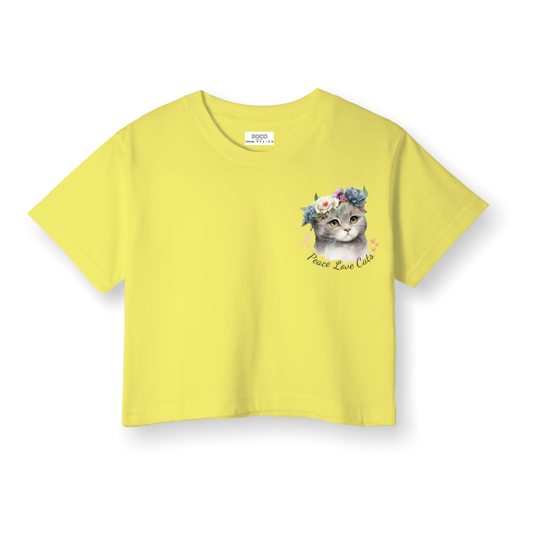 Peace Love Cats Sarı