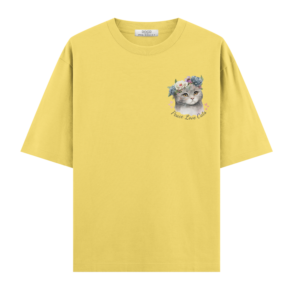 Peace Love Cats Sarı