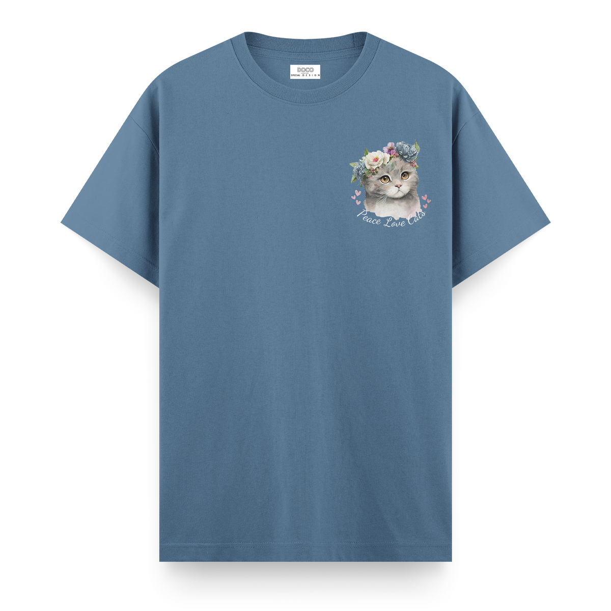 Peace Love Cats Antrasit Mavi