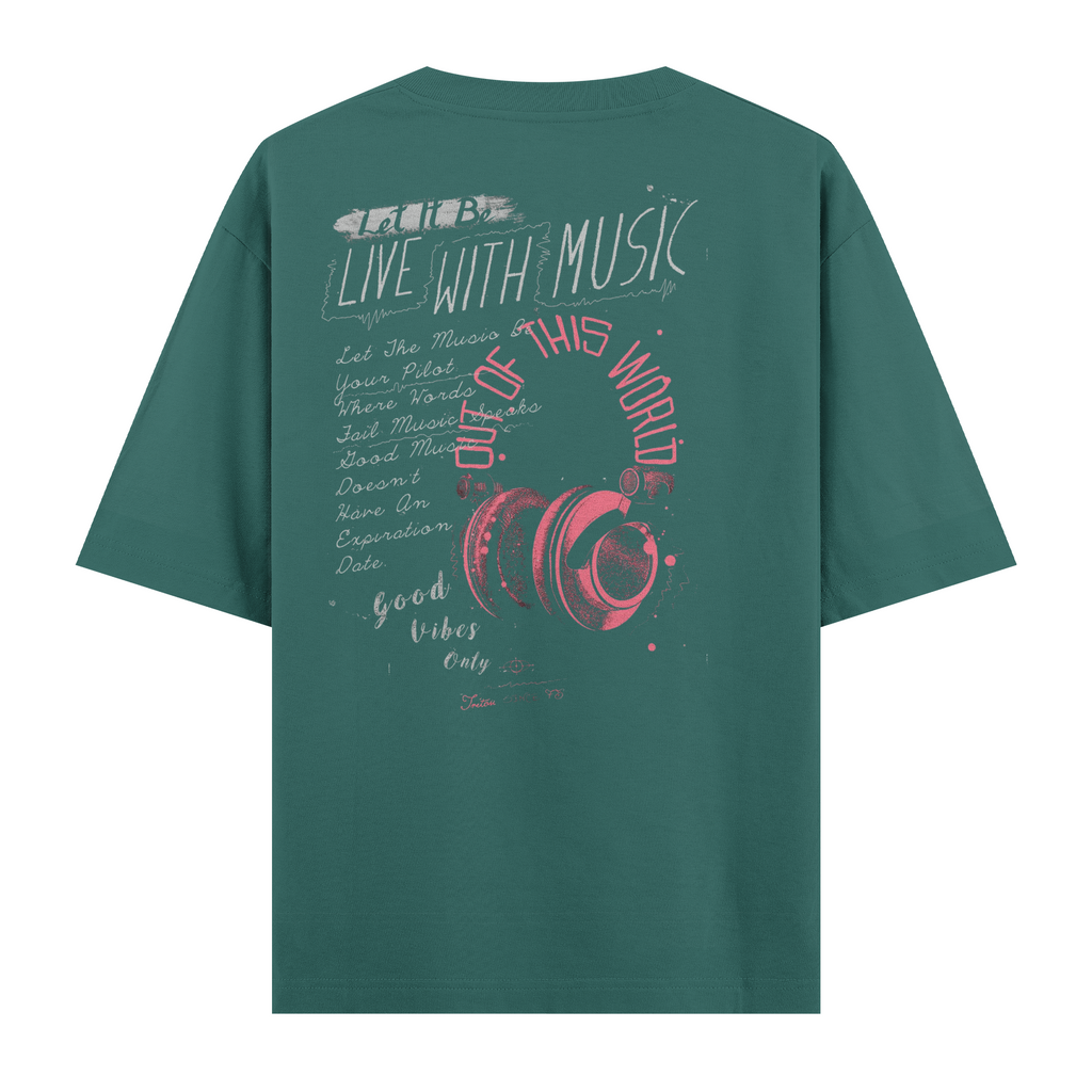 Live with Music Oversize Tişört